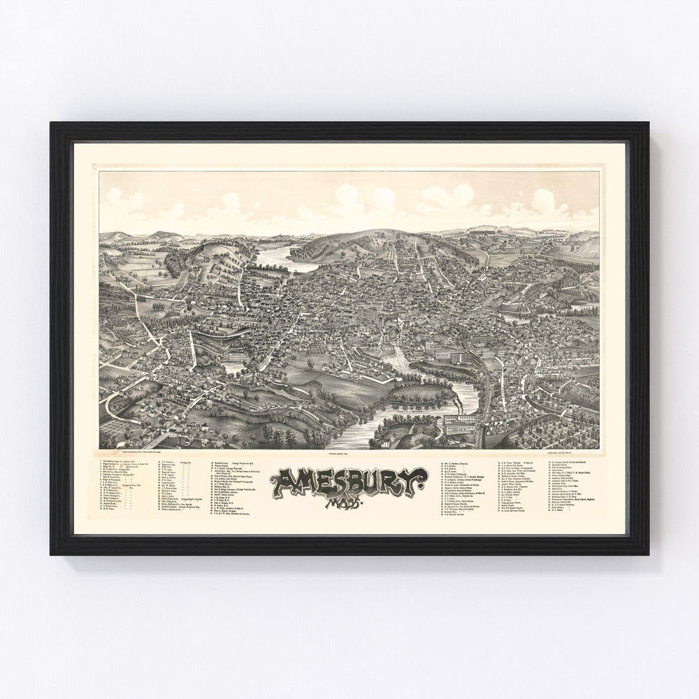 Amesbury Vintage Map 1890
