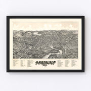 Amesbury Vintage Map 1890