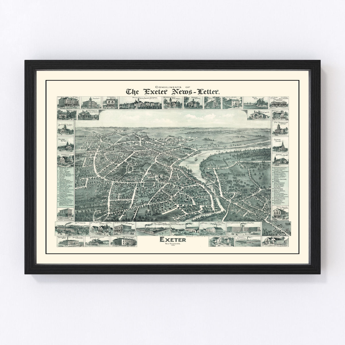 Exeter Vintage Map 1896