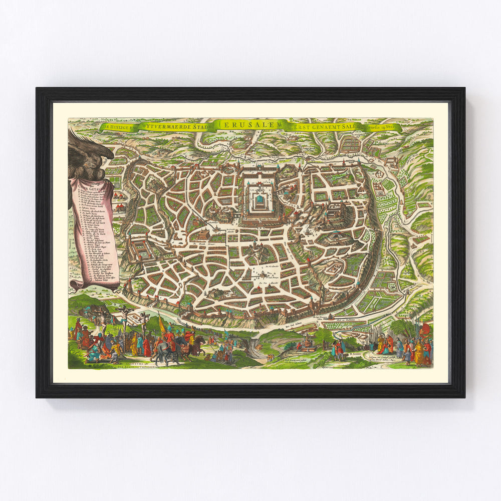 Jerusalem Vintage Map 1645