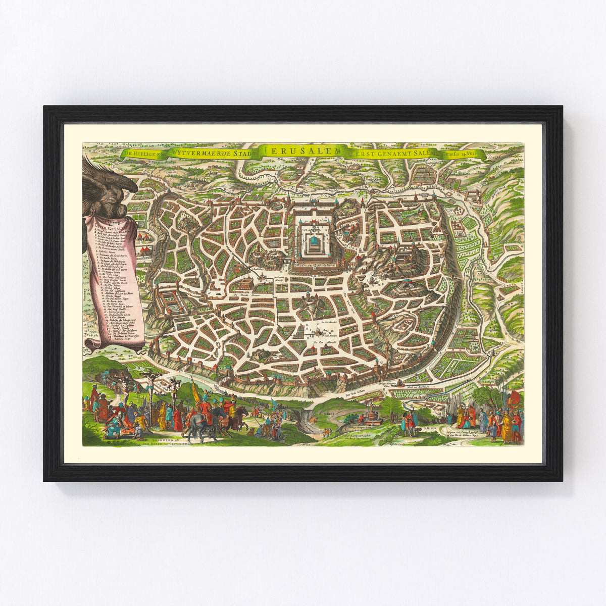 Jerusalem Vintage Map 1645