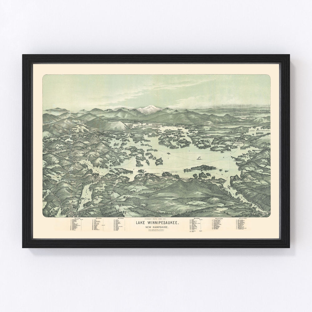 Lake Winnipesaukee Vintage Map 1909