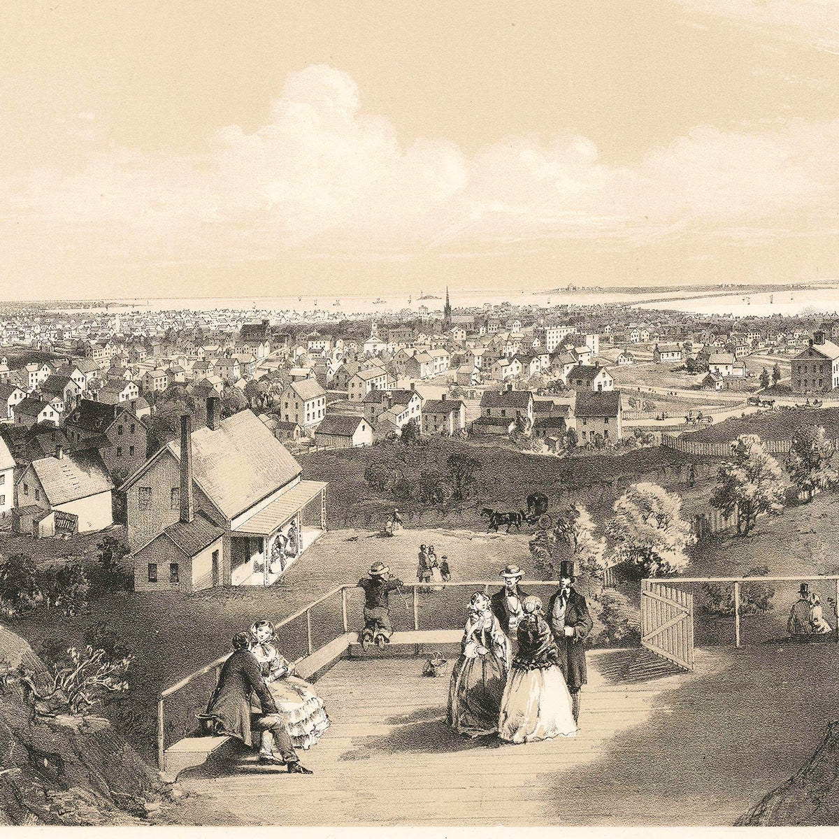 Restored historic details from the 1856 city map of Lynn, Massachusetts