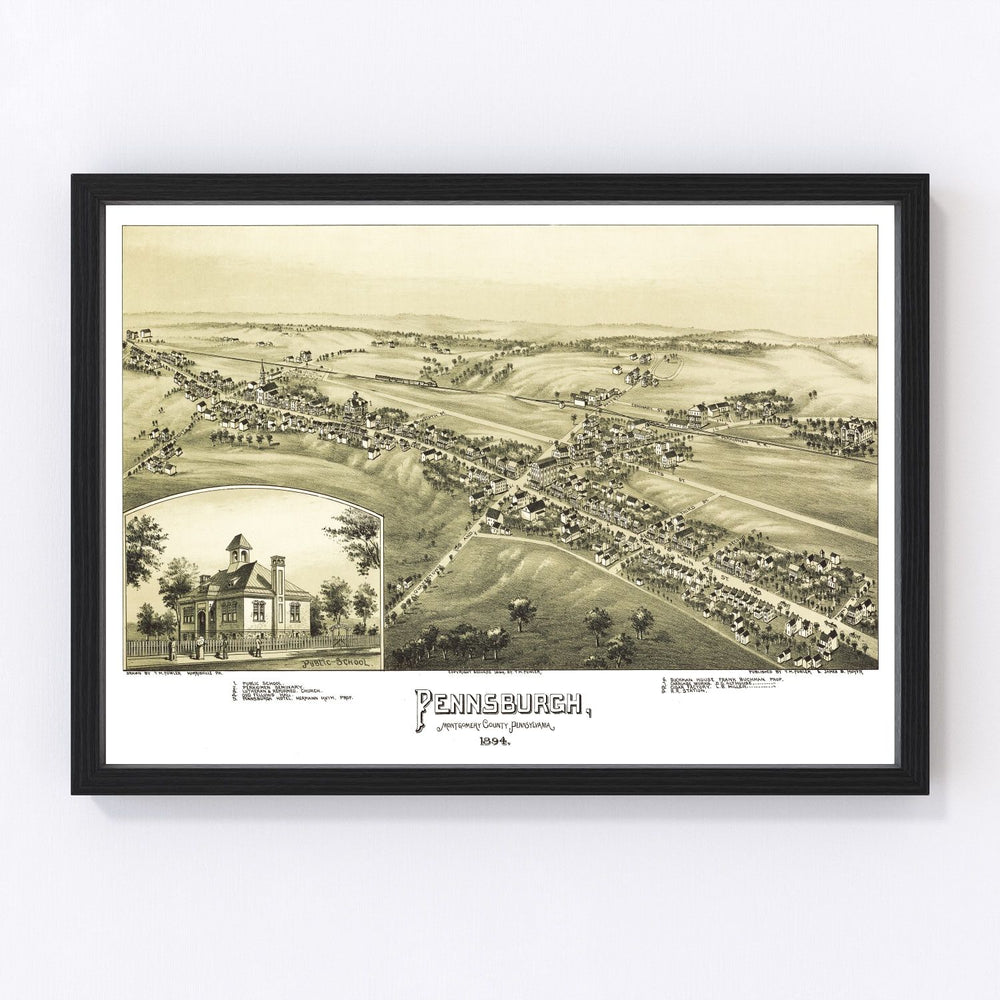 Pennsburgh Vintage Map 1894