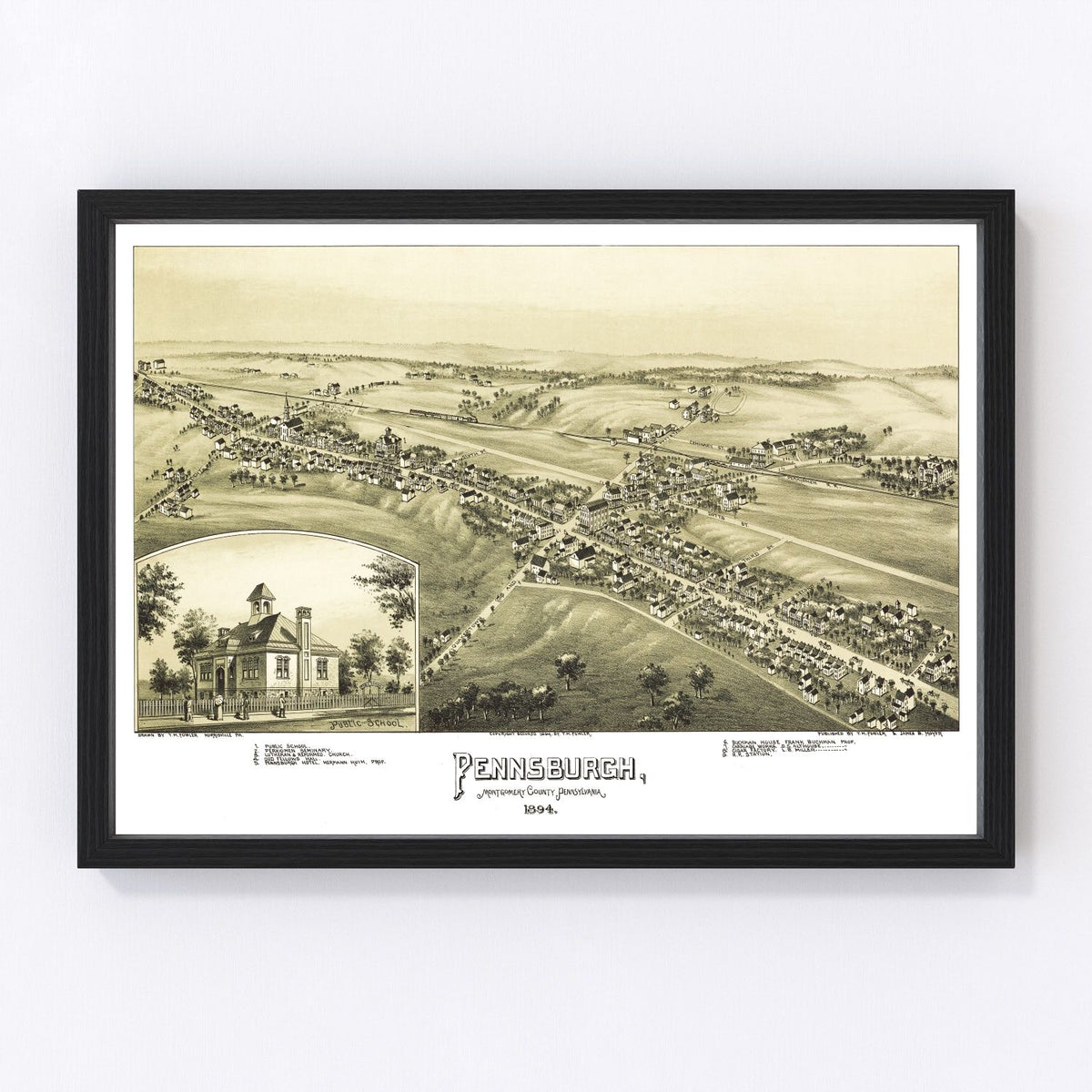 Pennsburgh Vintage Map 1894
