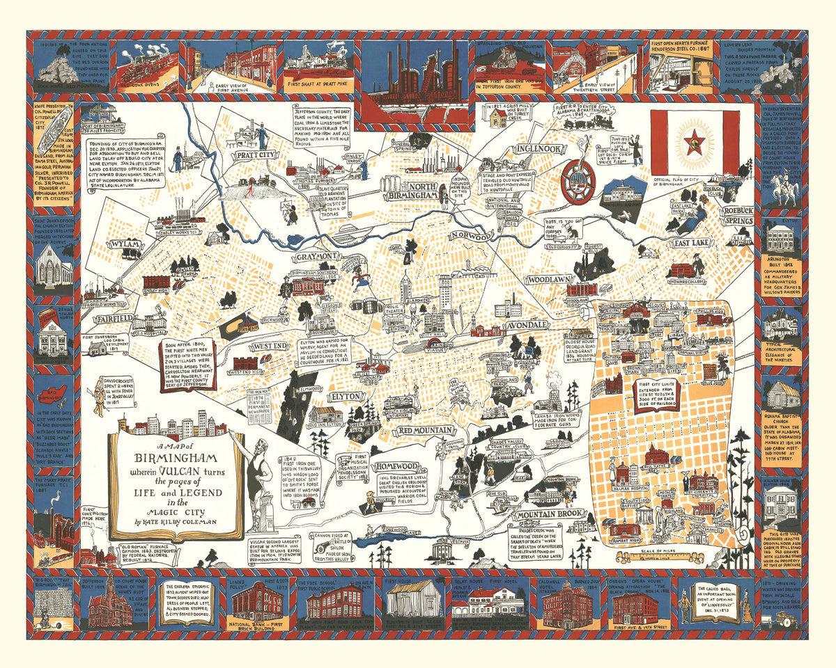 Preview of Vintage Map of Birmingham, Alabama 1938
