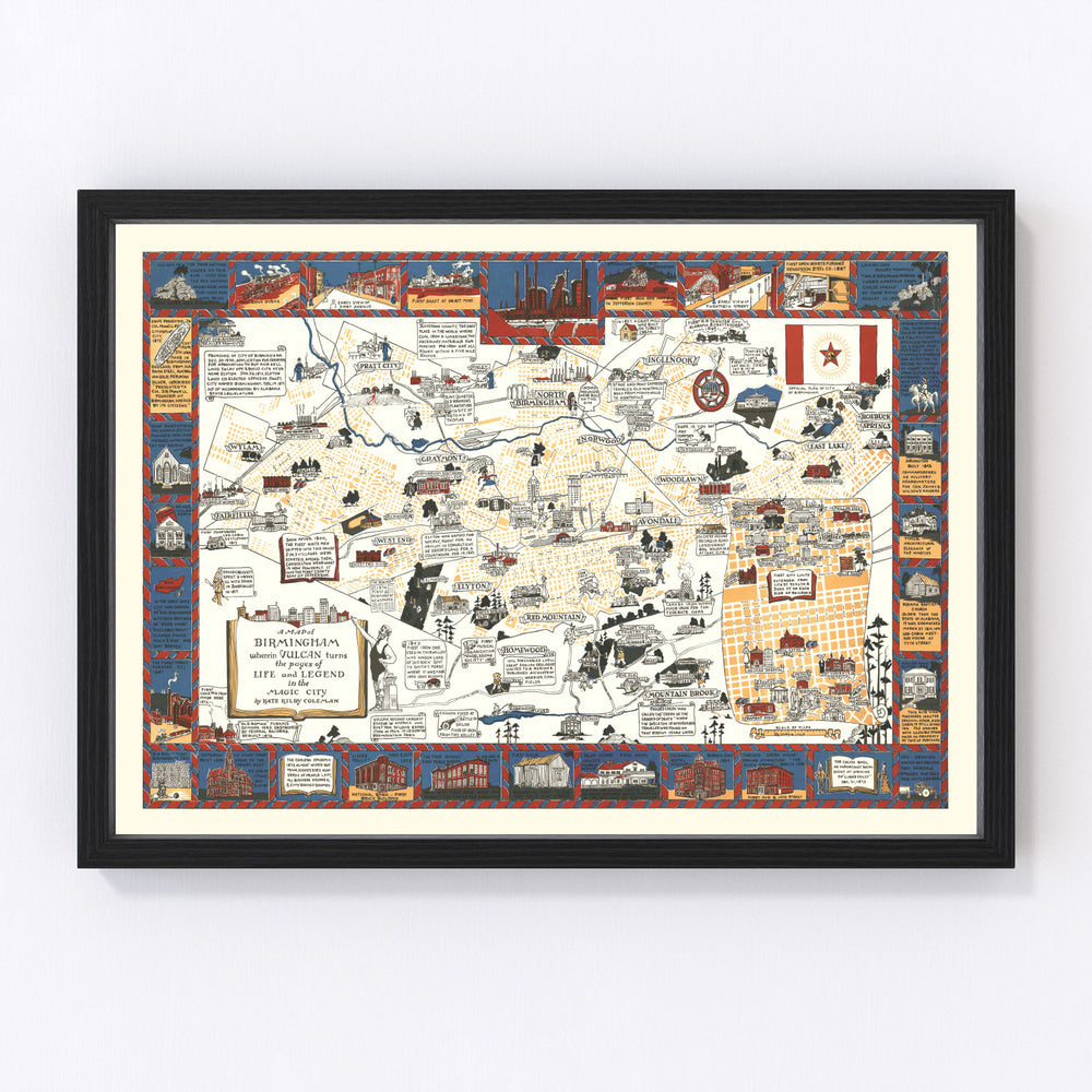 Birmingham Vintage Map 1938