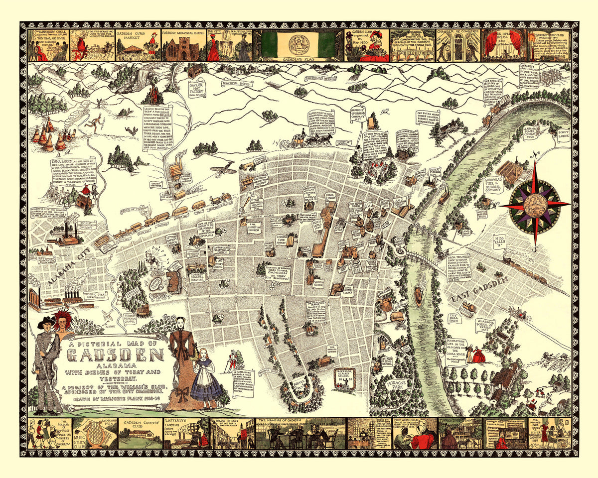 Preview of Vintage Map of Gadsden, Alabama 1939