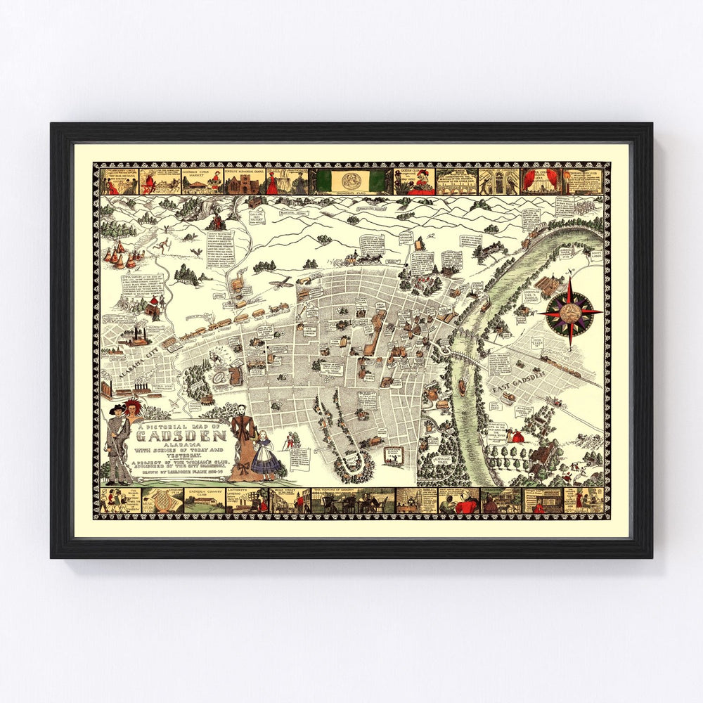 Gadsden Vintage Map 1939