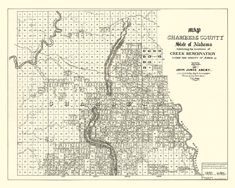 Vintage Map of Chambers County, Alabama 1974 print style example