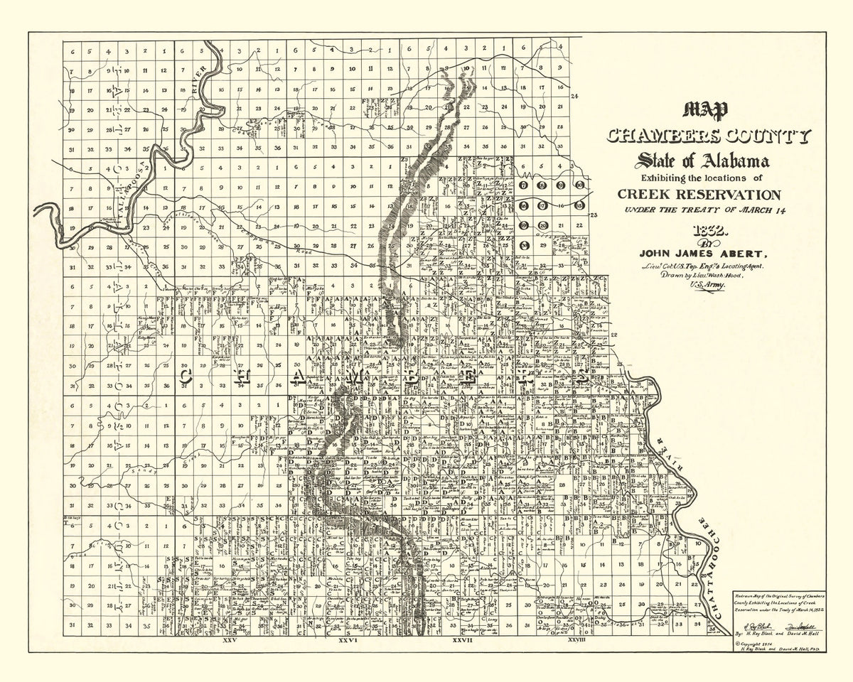 Preview of Vintage Map of Chambers County, Alabama 1974