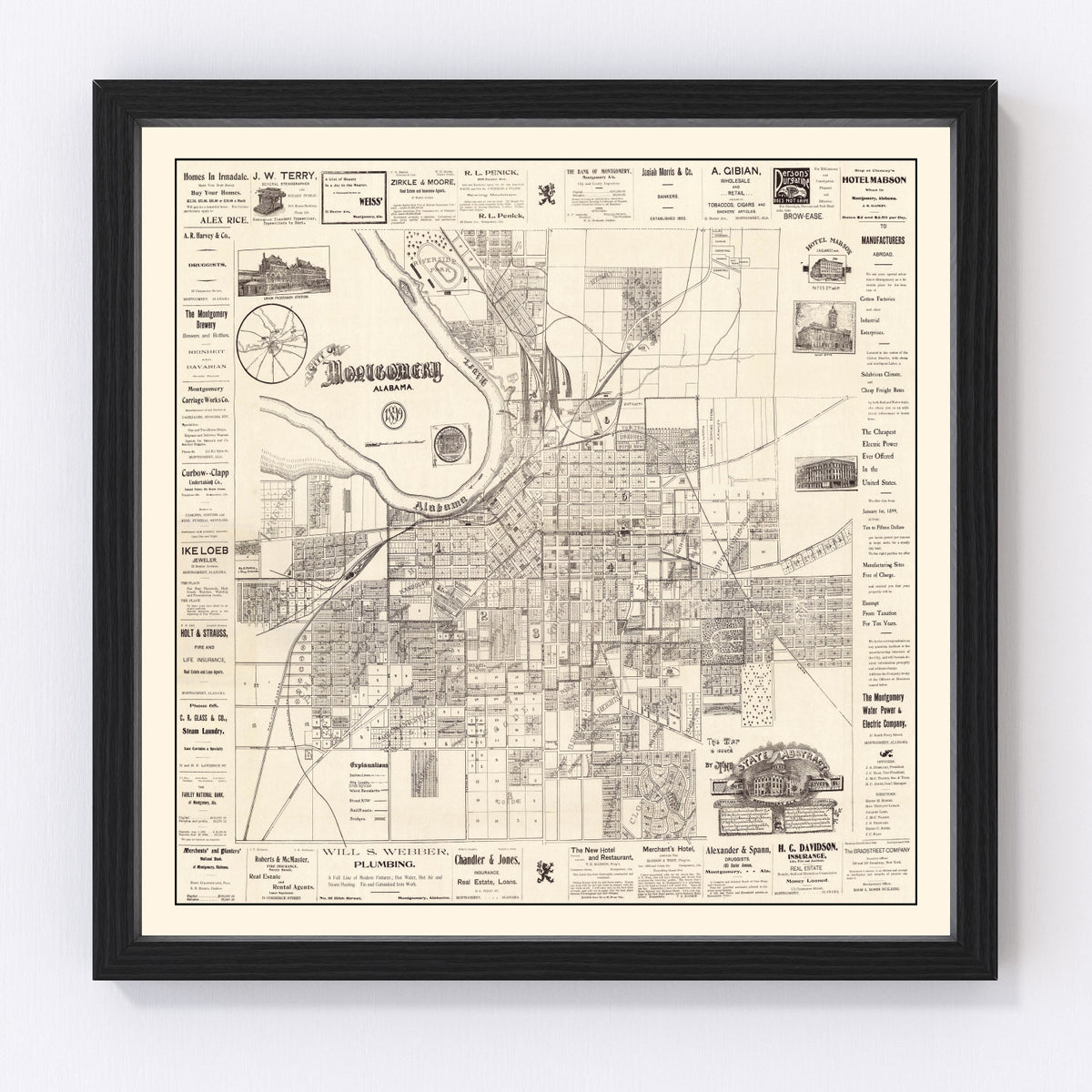 Montgomery Vintage Map 1899
