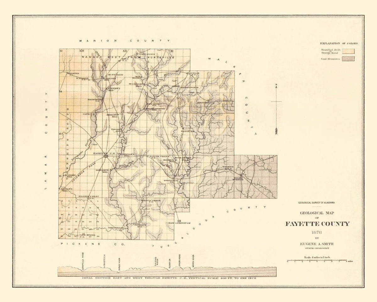 Preview of Vintage Map of Fayette County, Alabama 1878