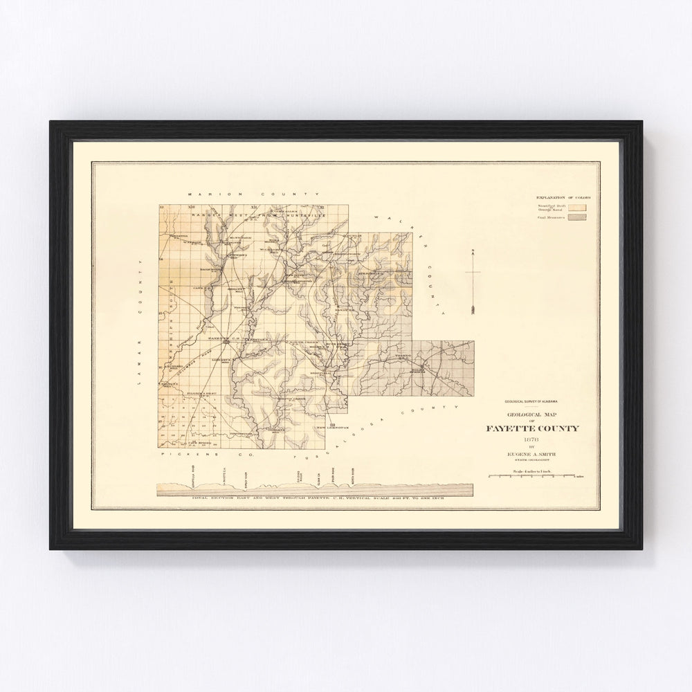 Fayette County Vintage Map 1878