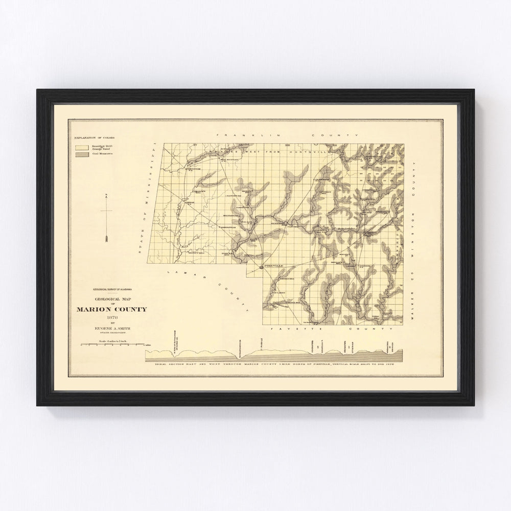 Marion County Vintage Map 1878