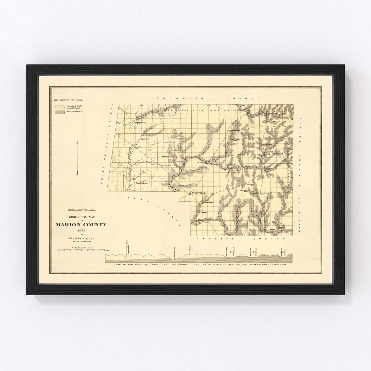 Marion County Vintage Map 1878
