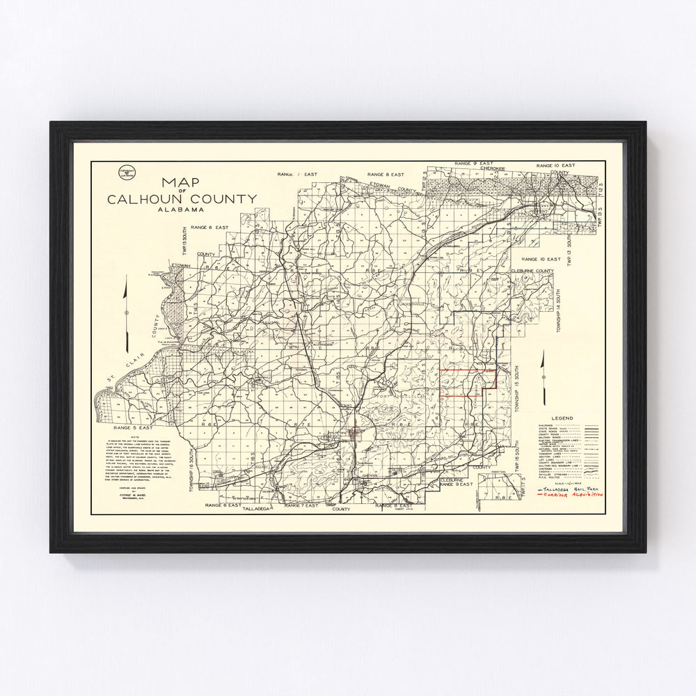 Calhoun County Vintage Map 1930
