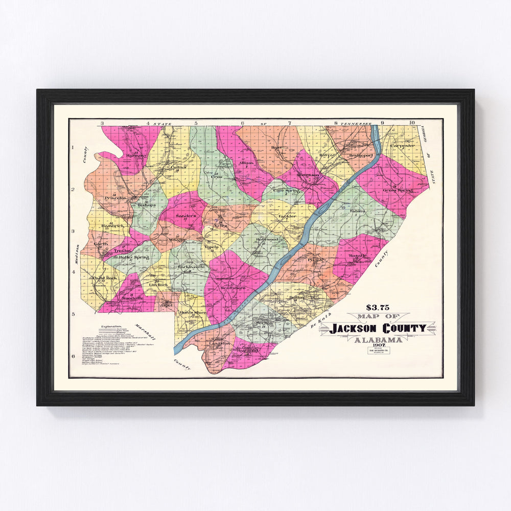 Jackson County Vintage Map 1907