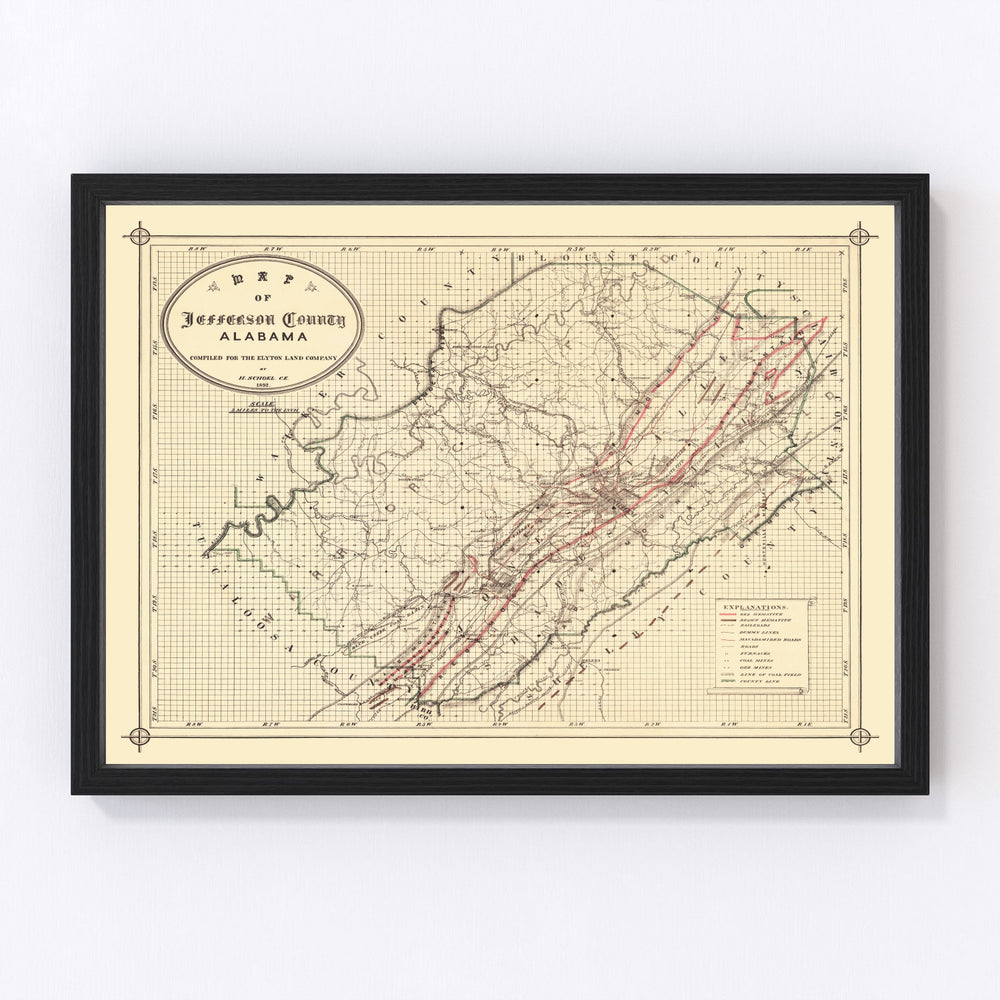 Jefferson County Vintage Map 1892