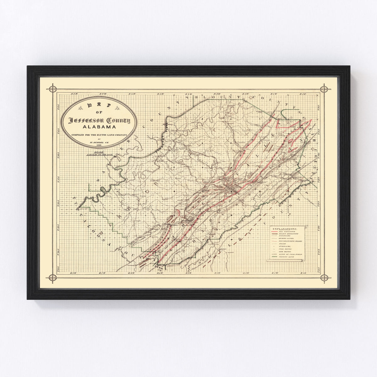 Jefferson County Vintage Map 1892