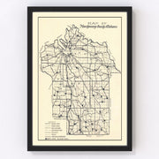 Montgomery County Vintage Map 1918