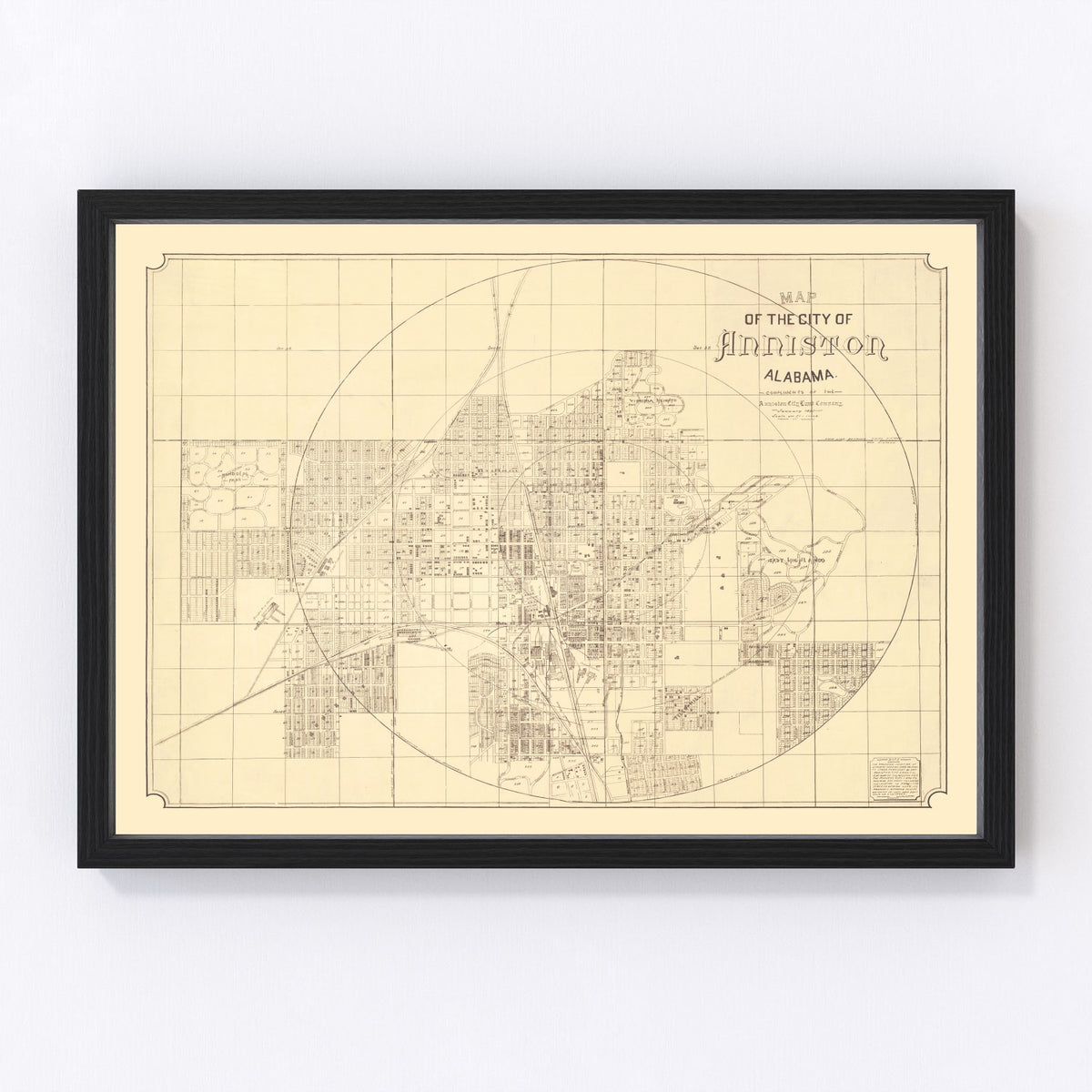 Anniston Vintage Map 1890
