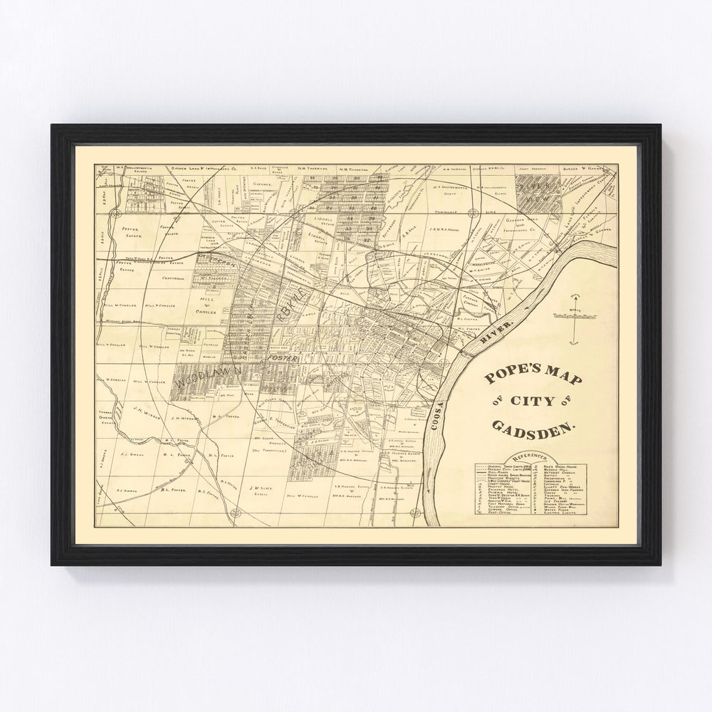 Gadsden Vintage Map 1888