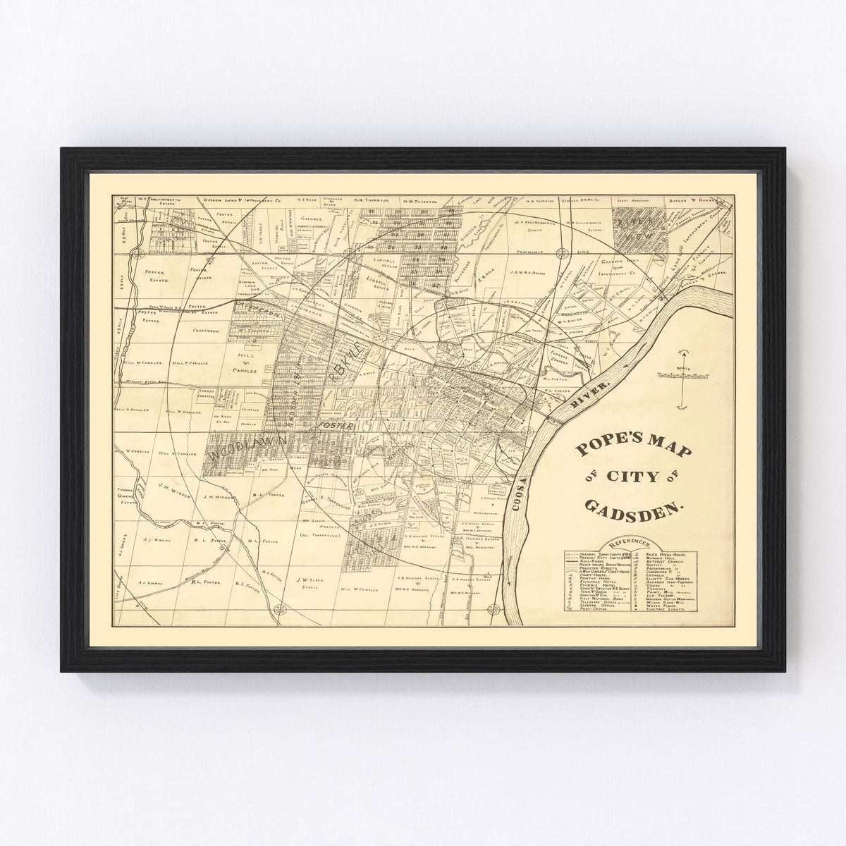 Gadsden Vintage Map 1888