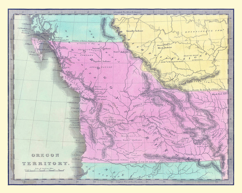 Size comparison using Vintage Map of Washington 1842