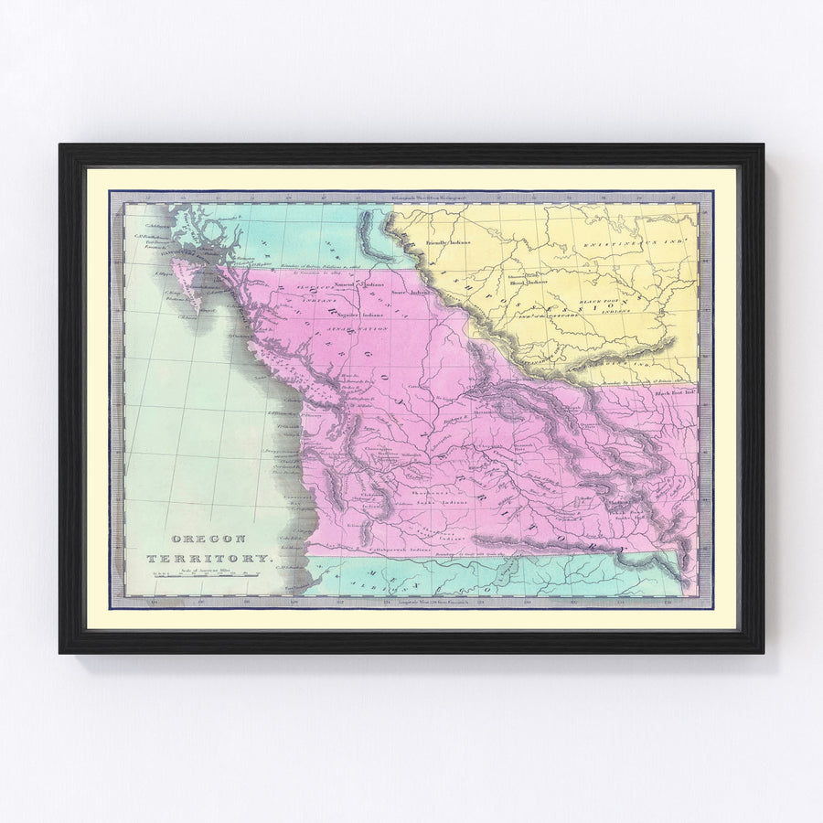 Washington Vintage Map 1842