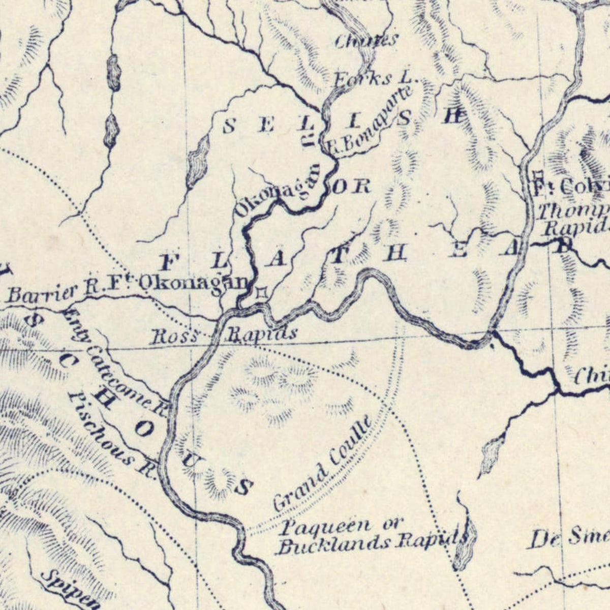 Restored historic details from the 1849 state map of County, Washington