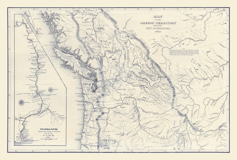 Size comparison using Vintage Map of Washington 1849