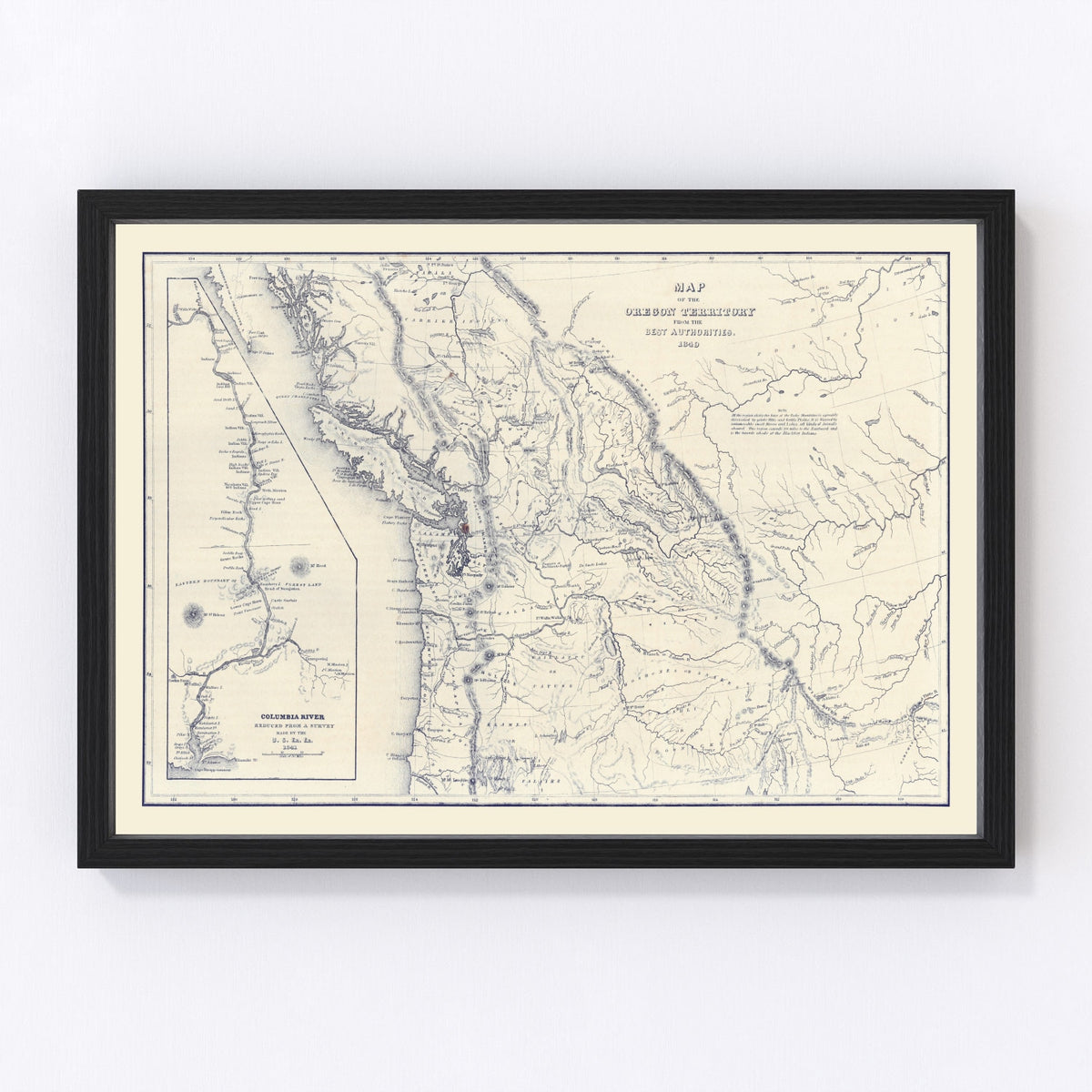 Washington Vintage Map 1849