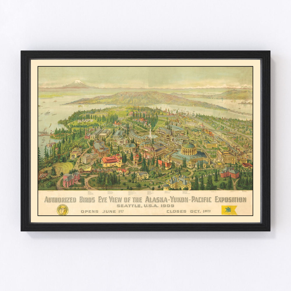 Seattle Vintage Map 1909