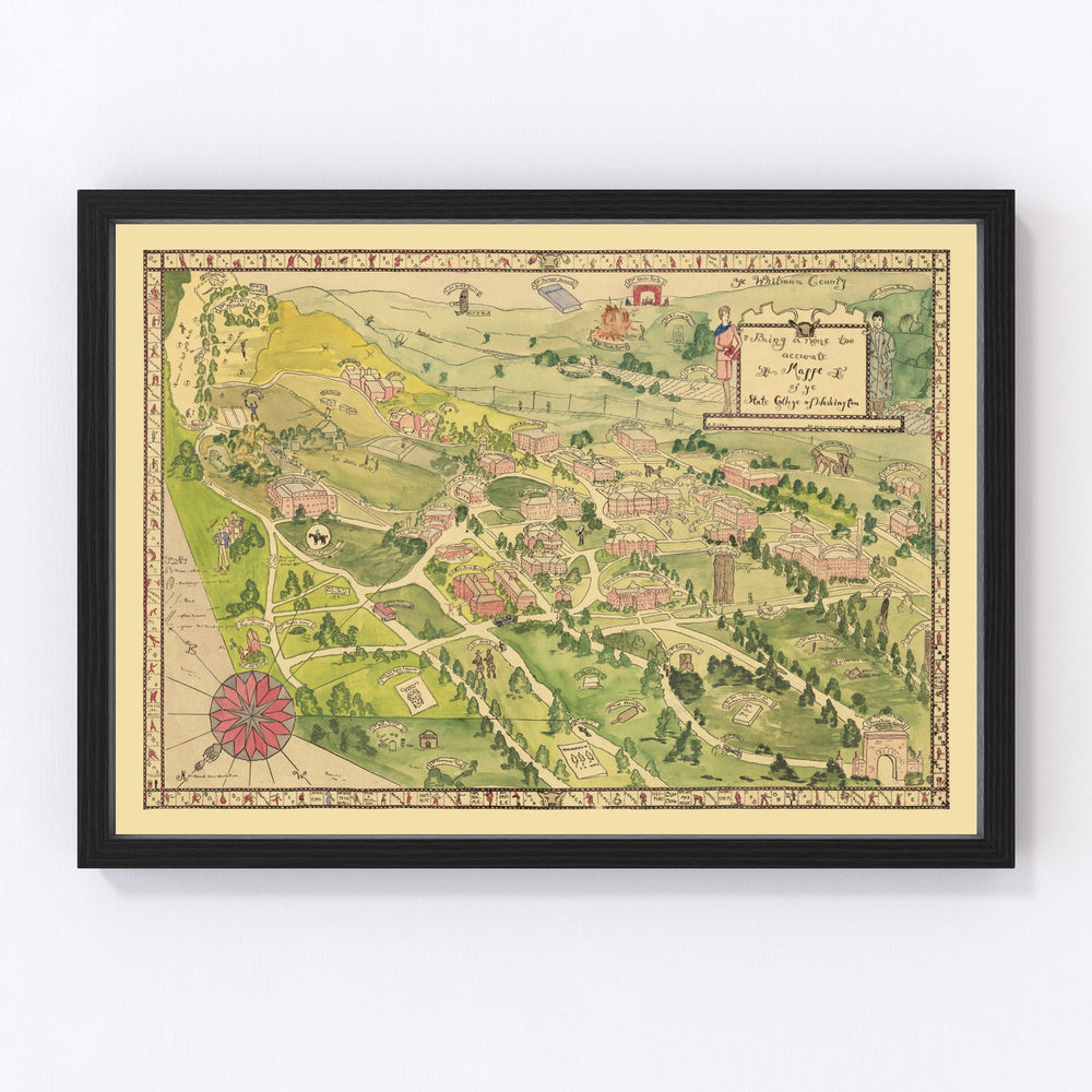 Washington State University Vintage Map 1928