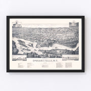 Spokane Falls Vintage Map 1884