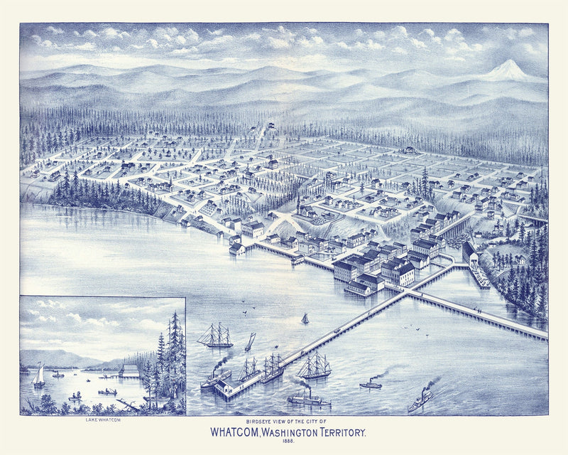 Size comparison using Vintage Map of Whatcom, Washington 1889