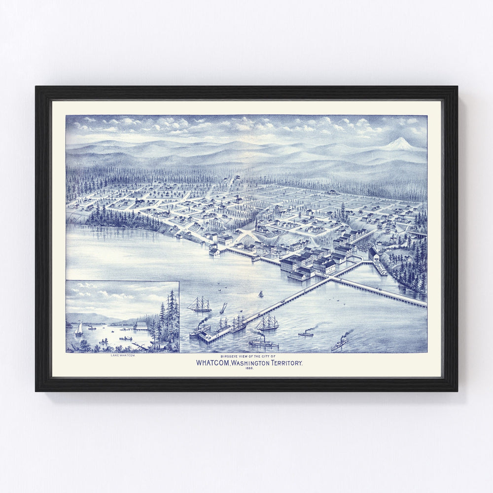 Whatcom Vintage Map 1889