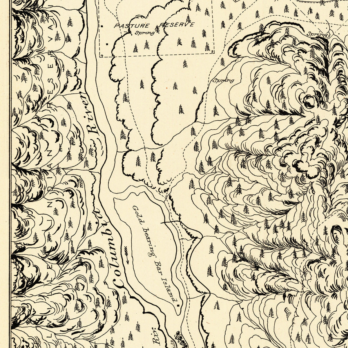 Restored historic details from the 1882 misc. attraction map of County, Washington