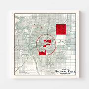 map of Spokane Falls