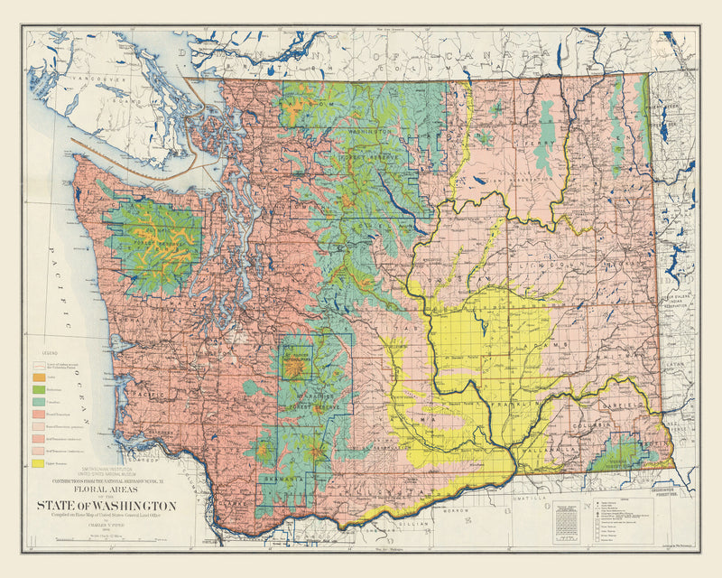 Size comparison using Vintage Map of Washington 1889