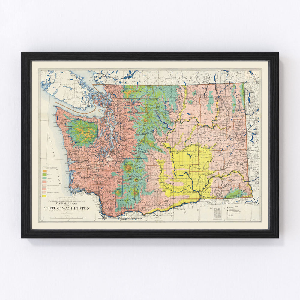 Washington Vintage Map 1889