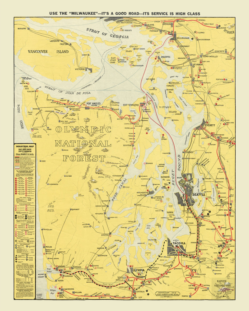 Size comparison using Vintage Map of Puget Sound Country, 1916