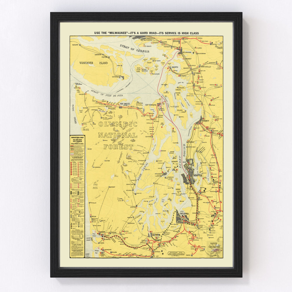 Puget Sound Country Vintage Map 1916