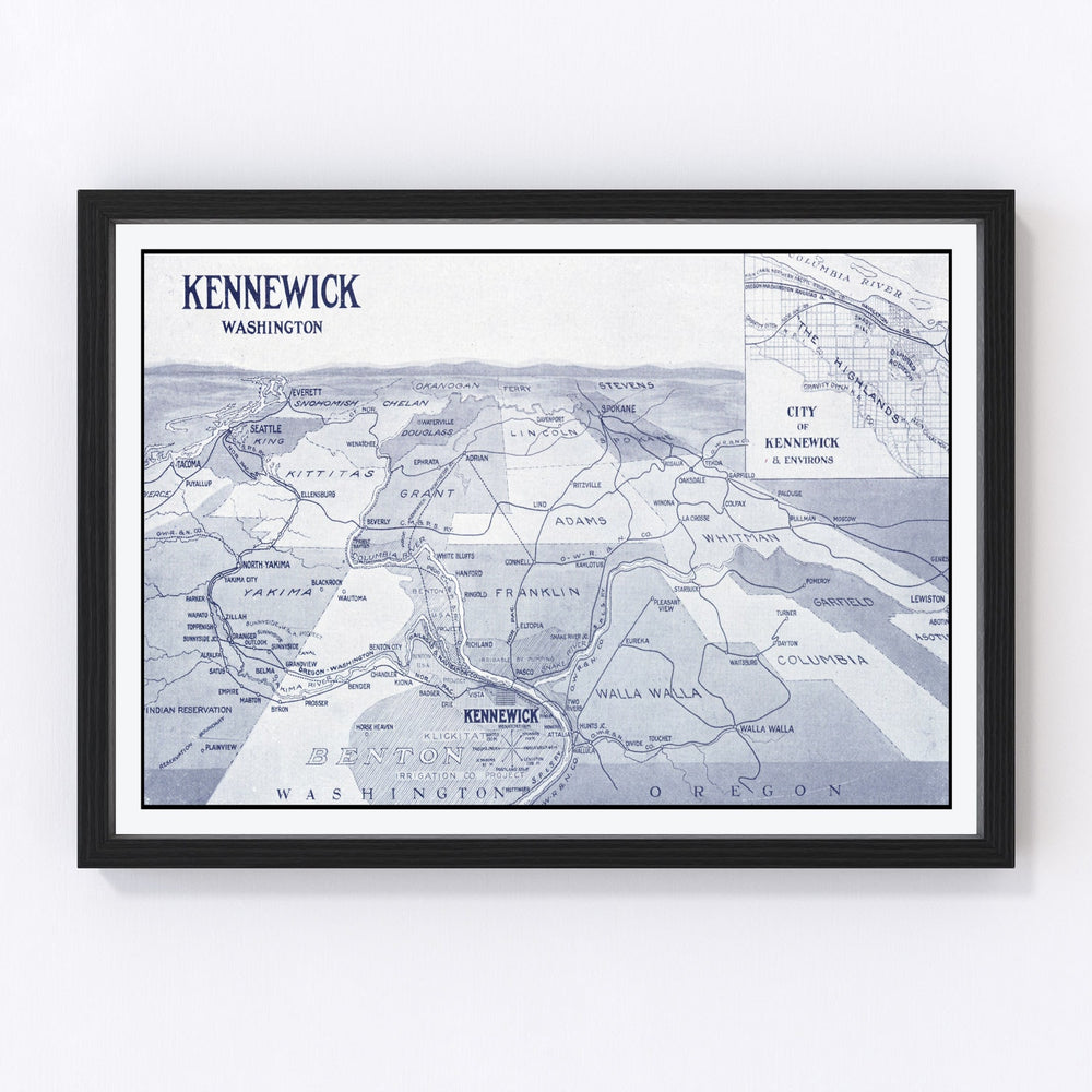 Kennewick Vintage Map 1911