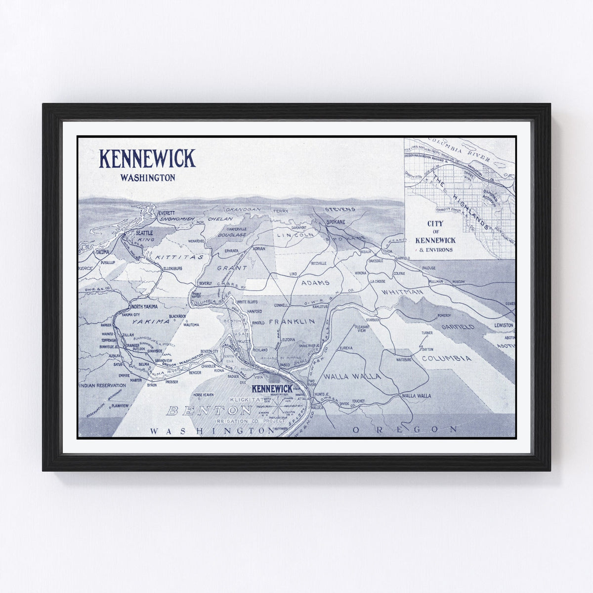 Kennewick Vintage Map 1911