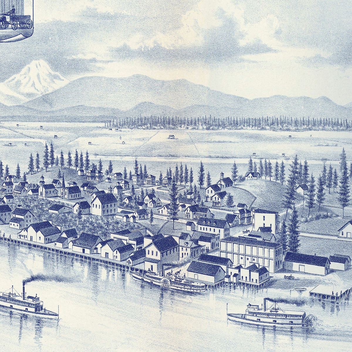 Restored historic details from the 1889 city map of La Conner, Washington
