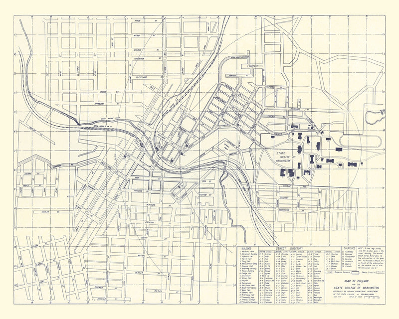 Size comparison using Vintage Map of Washington State University, 1920