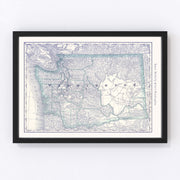 Washington Vintage Map 1881
