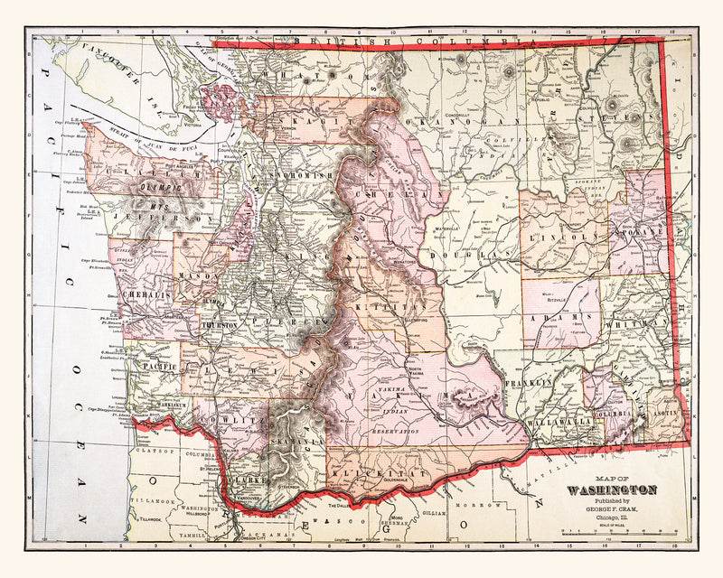 Size comparison using Vintage Map of Washington 1904